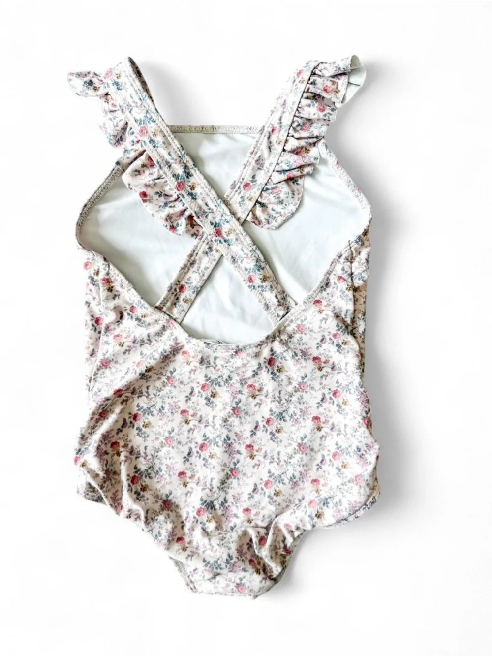 Minnow Toddler Girls Floral Ruffle One-Piece Swimsuit - Size 5/6T